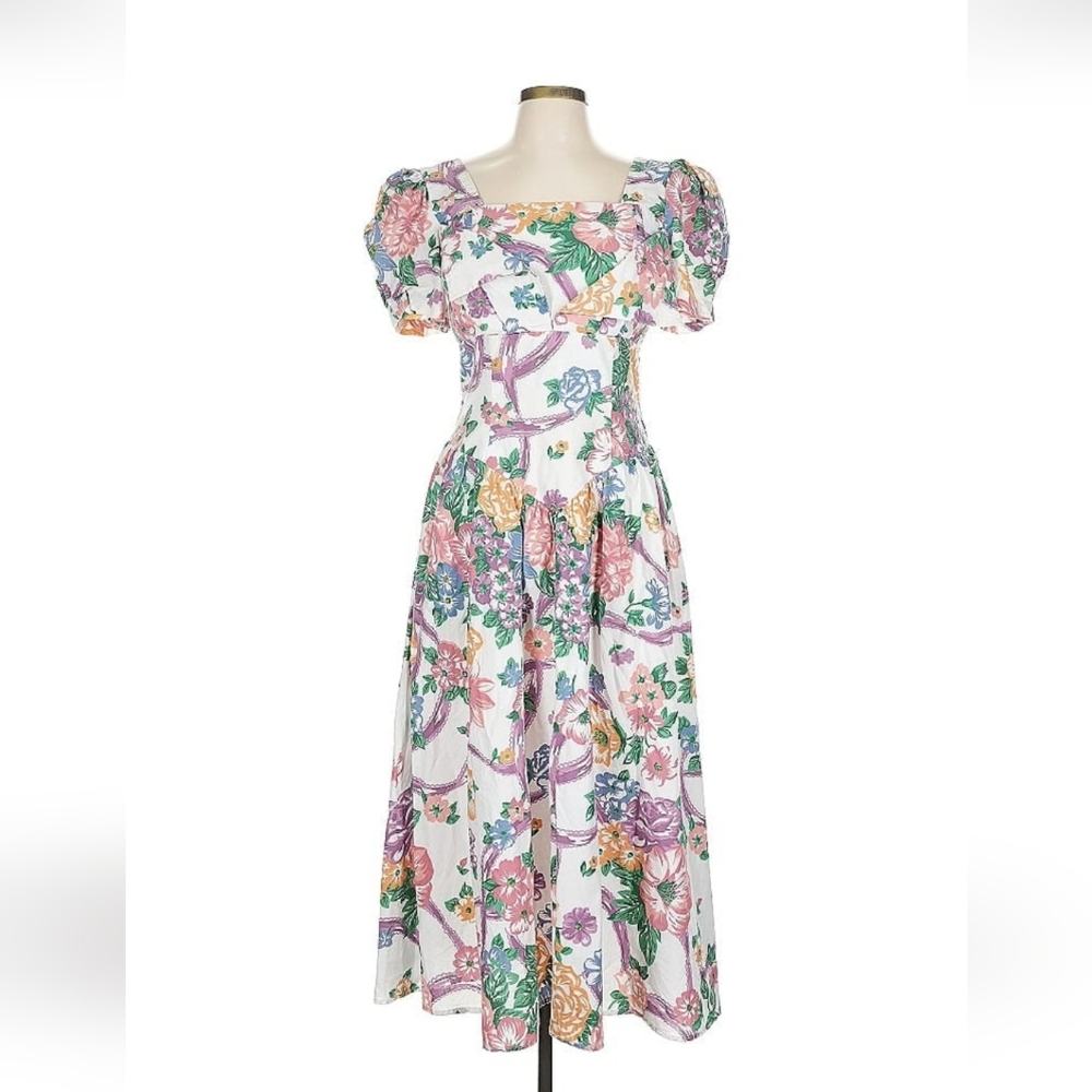 MHM Melissa Harper Floral Puff Sleeve Dress